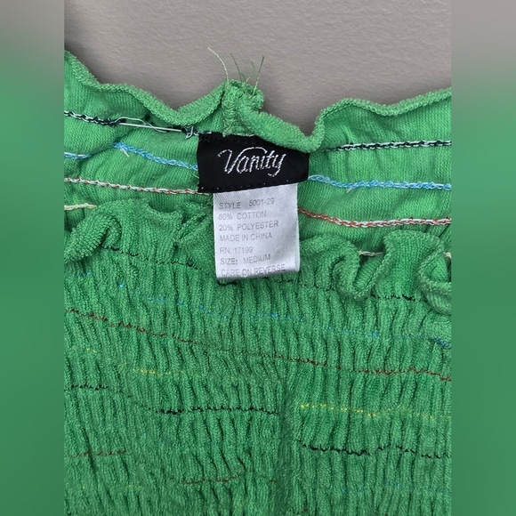 Vintage Y2K Vanity Terry Cloth Tie Straps Boho Beachcore Top, Medium - Picture 3 of 3